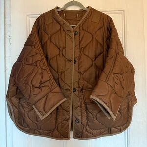 Brown Teddy Quilted Women's Jacket